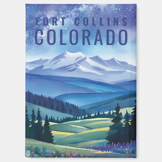 Pastel Galaxy Mountain Landscape Tourist Travel Magnet