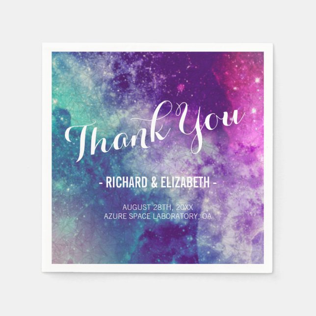 Pastel Galaxy Wedding Napkins (Front)