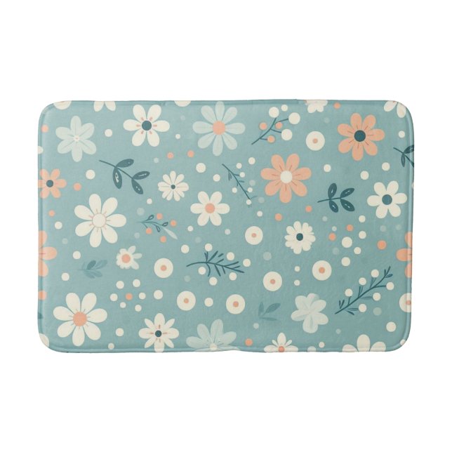 Pastel Garden Delight Bath Mat (Front)
