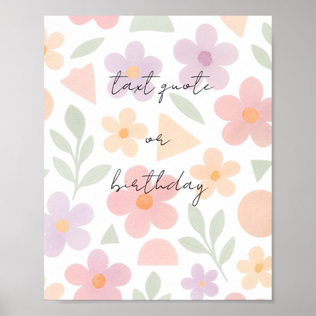 Pastel Garden Delight – Minimalist Floral Pattern  Poster (Front)