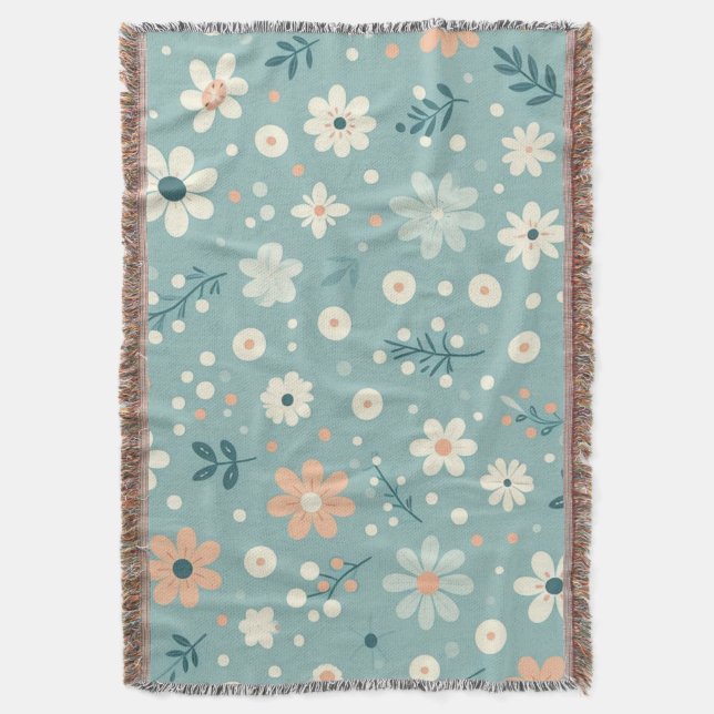 Pastel Garden Delight Throw Blanket (Front Vertical)