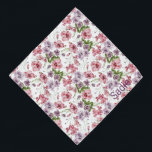 Pastel Garden Floral Pattern Personalised Pet Name Bandana<br><div class="desc">A pretty floral pattern,  personalised with your pet's name. Decorated with girly pink and purple pastel watercolors,  this bandanna will look stunning on your pet! Treat yourself to a matching "Mum and Me" scarf with your own name.</div>