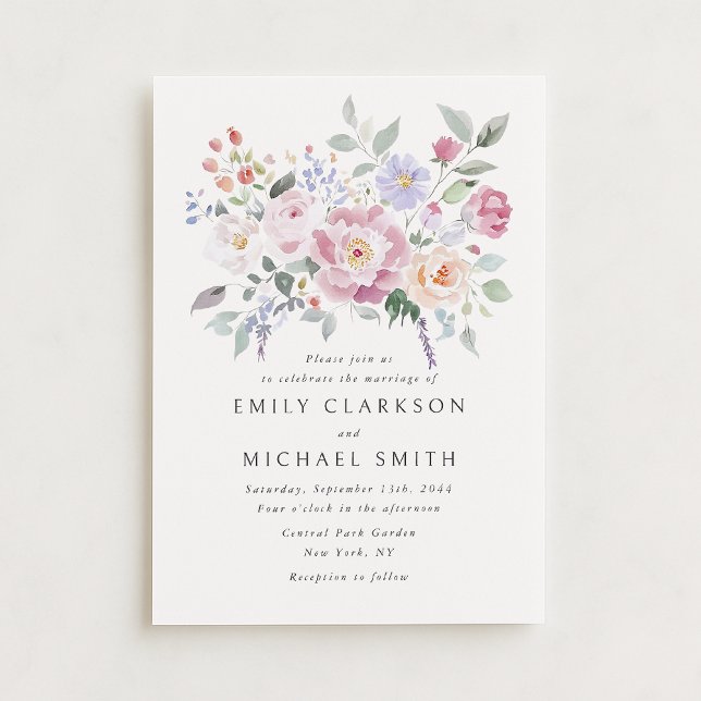 Pastel Garden Floral Wedding Invitation (Creator Uploaded)