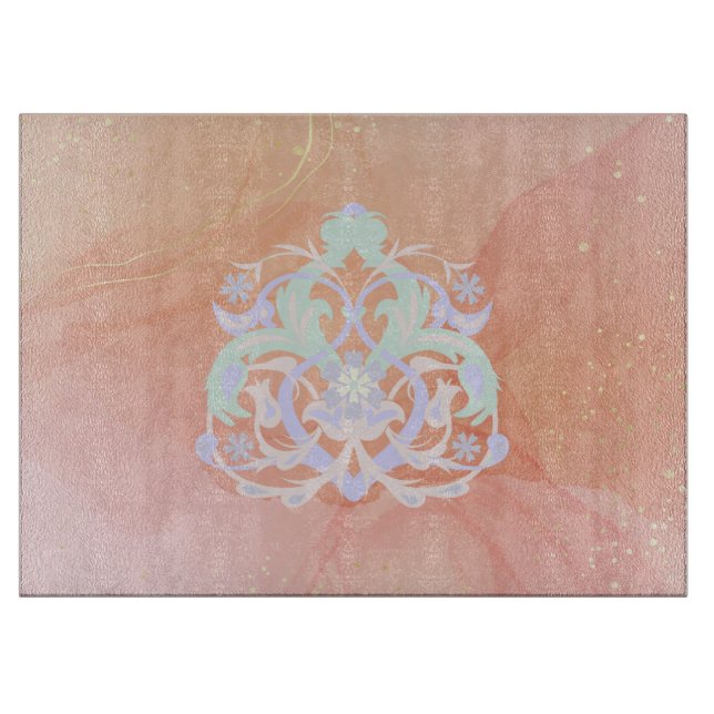 Pastel Garden Harmony – Nature Inspired Cutting Board (Front)