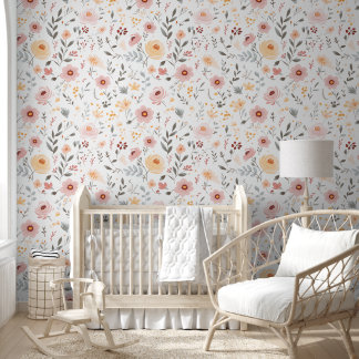 Pastel Garden Watercolor Flowers Wallpaper