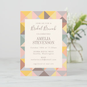 Pastel Geometric Bridal Brunch Invitation