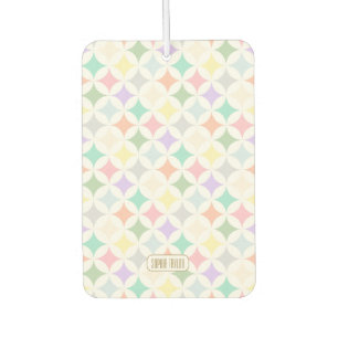 Pastel Geometric Circles and Diamond Pattern Car Air Freshener