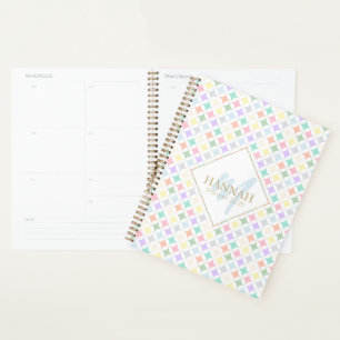 Pastel Geometric Circles and Diamond Pattern Planner