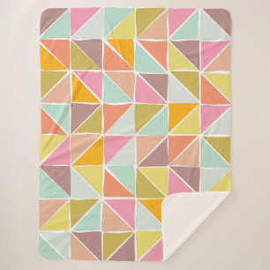 Pastel Geometric Cosy Modern Dorm Bedroom Decor Sherpa Blanket