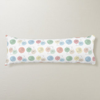 Pastel Geometric Floral Line Art Body Pillow