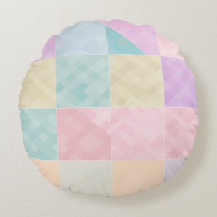Pastel Geometric Patchwork Pillow