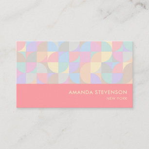 Pastel geometric pattern business card