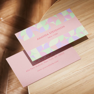 Pastel geometric pattern business card