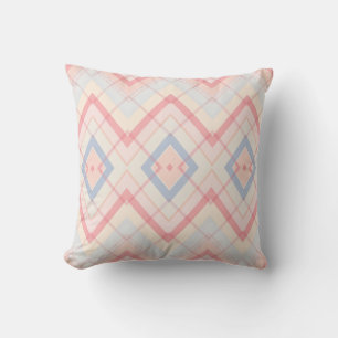 Pastel Geometric Plaid Throw Pillow