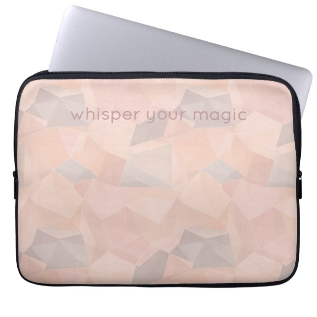 Pastel Geometric Pop | Blush Custom Laptop Sleeve (Front)