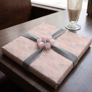 Pastel Geometric Pop Blush Wrapping Paper Roll