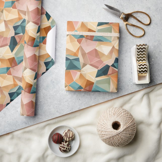 Pastel Geometric Pop | Jewel Wrapping Paper Roll (Crafts)