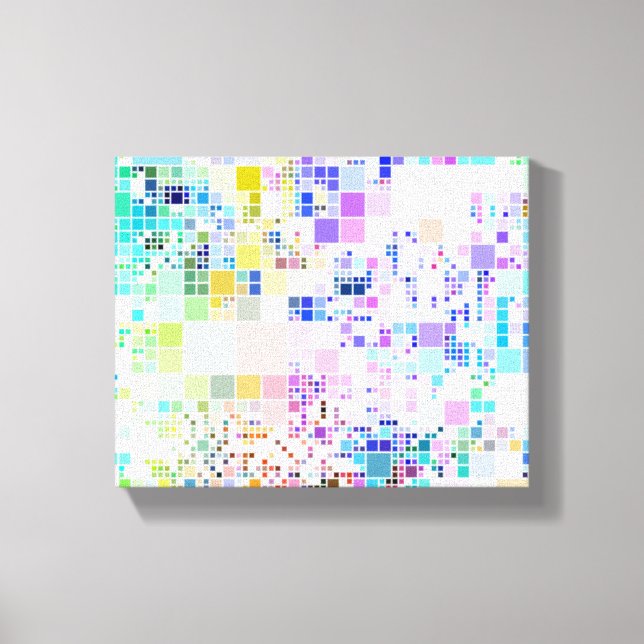 Pastel Geometric Squares Canvas Print (Front)