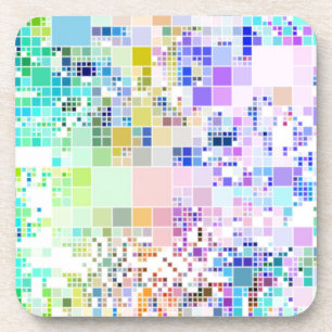 Pastel Geometric Squares Coaster