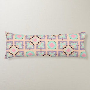 Pastel Geometric Tile Pattern   Pink Mint Purple  Body Cushion