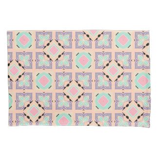 Pastel Geometric Tile Pattern | Pink Mint Purple  Pillowcase