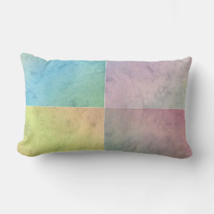 Pastel Geometric Watercolor Art Lumbar Cushion