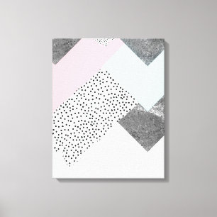 Pastel Geomtric Marble Dotted Design Canvas Print