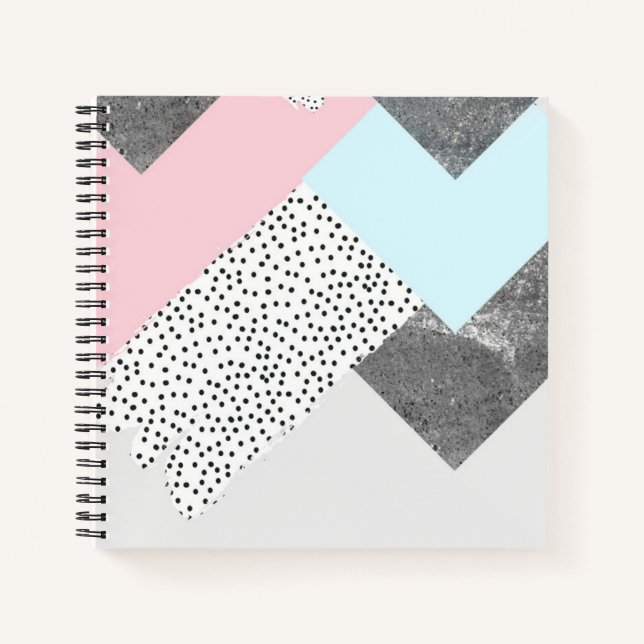 Pastel Geomtric Marble Dotted Design Notebook (Front)