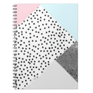 Pastel Geomtric Marble Dotted Design Notebook