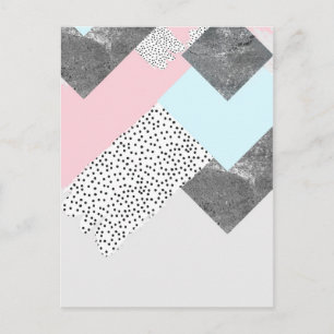 Pastel Geomtric Marble Dotted Design Postcard