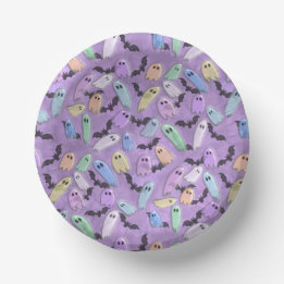 Pastel Ghost Party Paper Plate