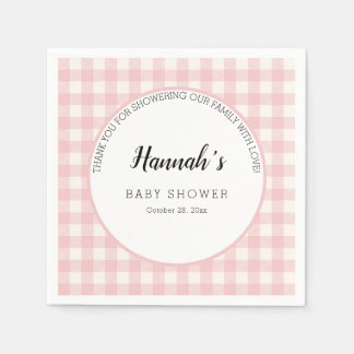 Pastel Gingham Napkins Baby Shower