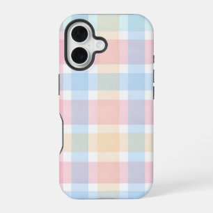 Pastel Gingham – Soft Watercolor Pattern iPhone 16 Case