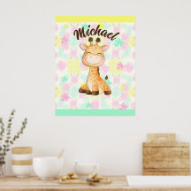 Pastel Giraffe Custom name 