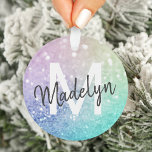Pastel Glitter Bokeh Background Glam Elegant Ornament<br><div class="desc">Easily personalise this elegant colourful bokeh glitter pattern with your custom name and/or monogram.</div>