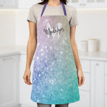 Pastel Glitter Bokeh BackgroundGlam Elegant Apron<br><div class="desc">Easily personalise this elegant colourful bokeh faux glitter pattern with your custom name and/or monogram.</div>