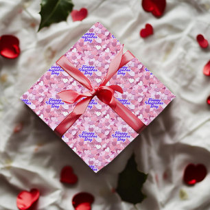 Pastel Glitter Hearts Wrapping Paper