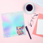 Pastel Glitter Magical Owl Notepad<br><div class="desc">Pastel Glitter Magical Owl Notepad</div>