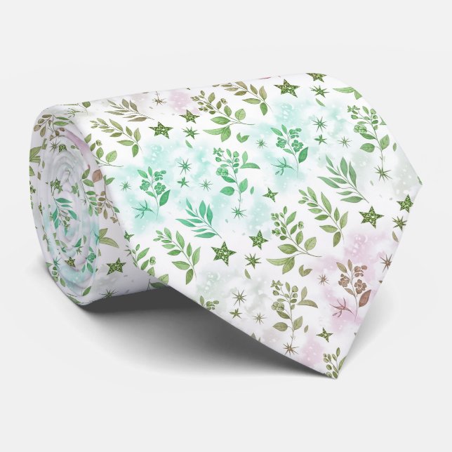 Pastel Glitter Ombre Rainbow Colour  Pattern  Tie (Rolled)