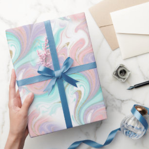 Pastel Glitter Ombre Rainbow Colour  Pattern  Wrapping Paper