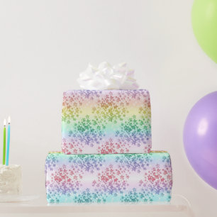 Pastel Glitter Ombre Rainbow Colour  Pattern  Wrapping Paper