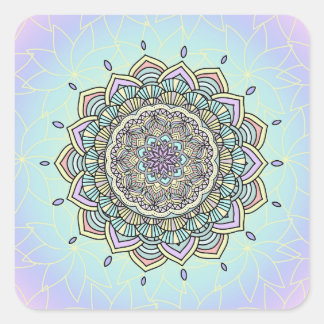 Pastel Glow Mandala ID359 Square Sticker