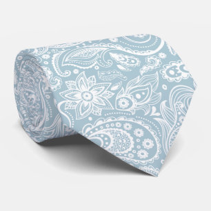 Pastel glue-gray and white pattern tie