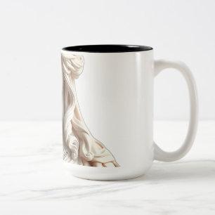 Pastel Goddess Statue Artwork Two-Tone Coffee Mug