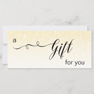 *~* Pastel Gold Amber Glitter Trendy Gift Card