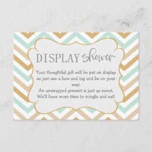 Pastel Gold and Green Zig Zag Display Shower Enclosure Card
