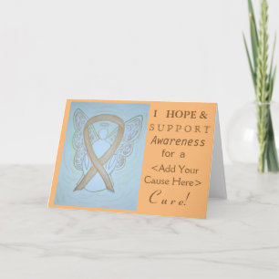 Pastel Gold Awareness Ribbon Custom Cause Cards