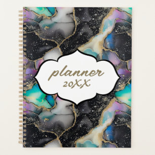 Pastel Gold Glitter Marble Modern Planner