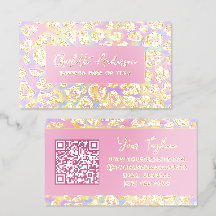 Pastel Gold Leopard Print QR Code