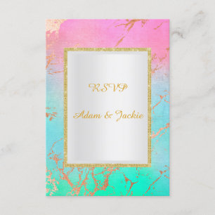 Pastel gold marble ELEGANT CLASSY rsvp Invitation
